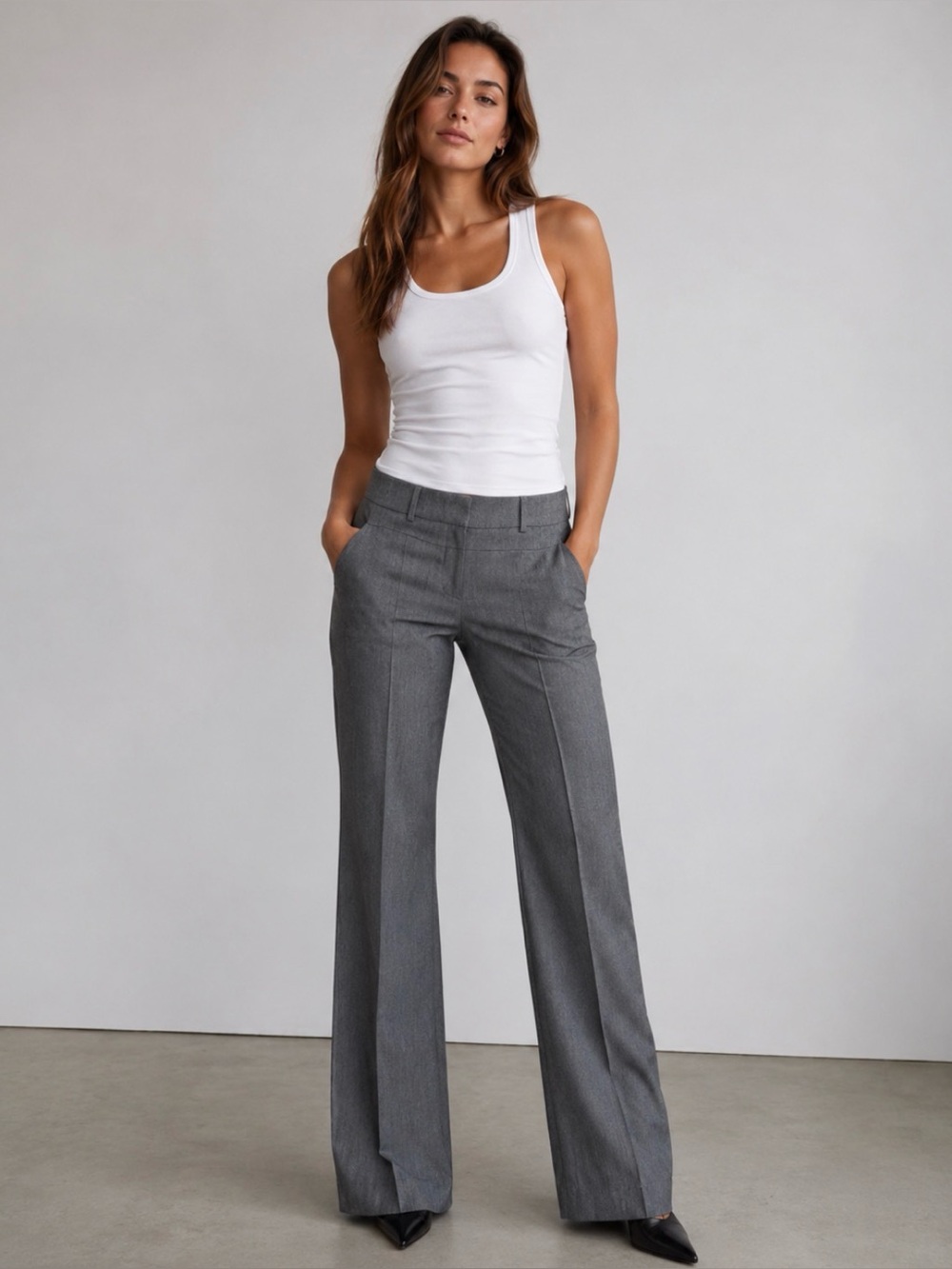 Cache Gray Career Dress Pants Women’s Size 10 Stretch Trouser Slacks